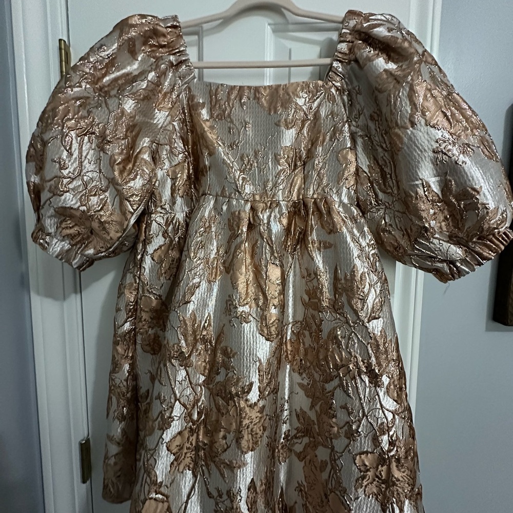 Umgee Paisley Print Dress with Metallic Accents